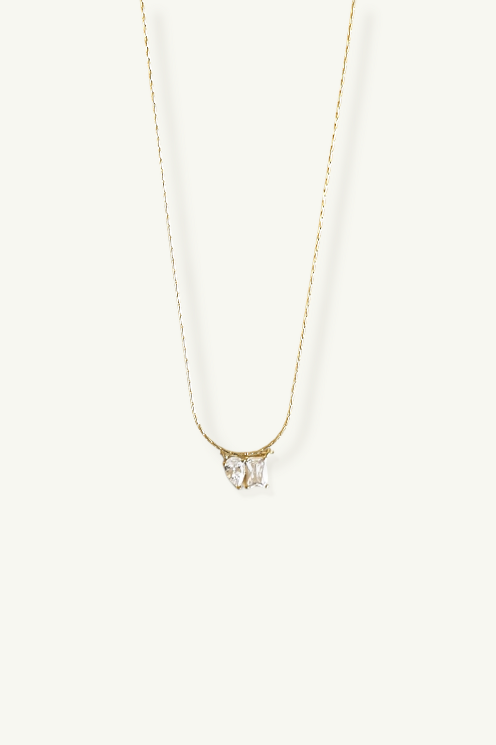 Bezel Duo Pendant Necklace