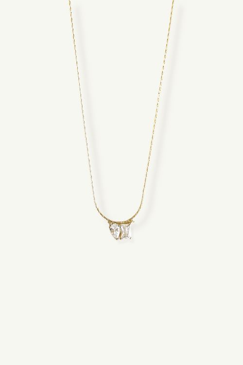 Bezel Duo Pendant Necklace