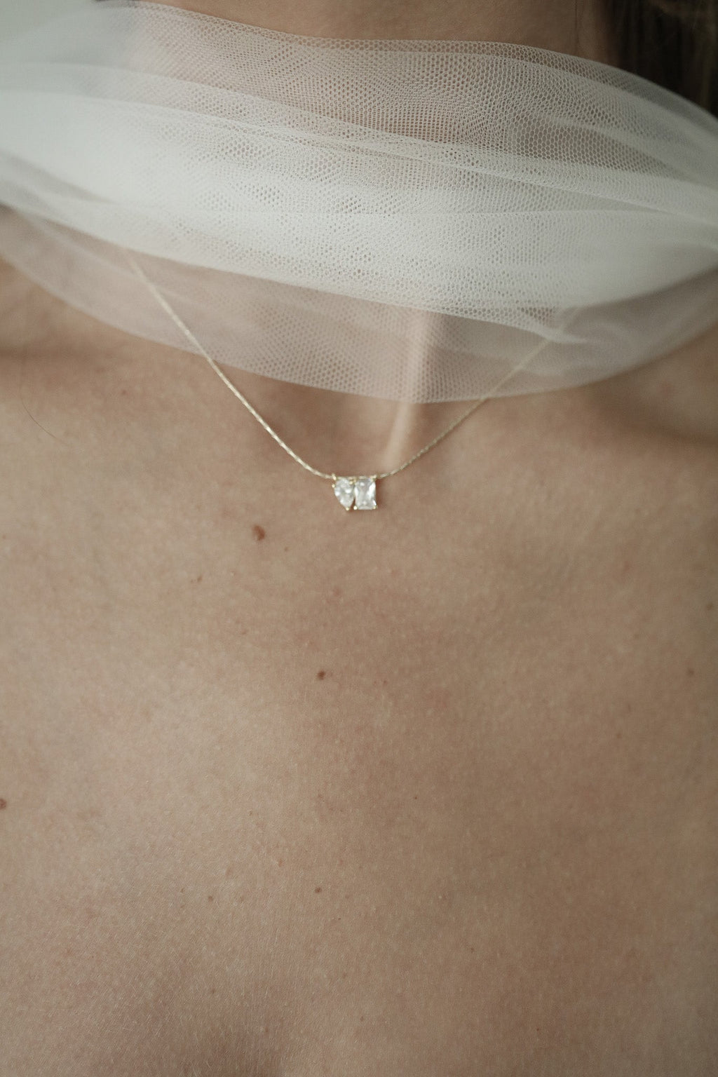 Bezel Duo Pendant Necklace