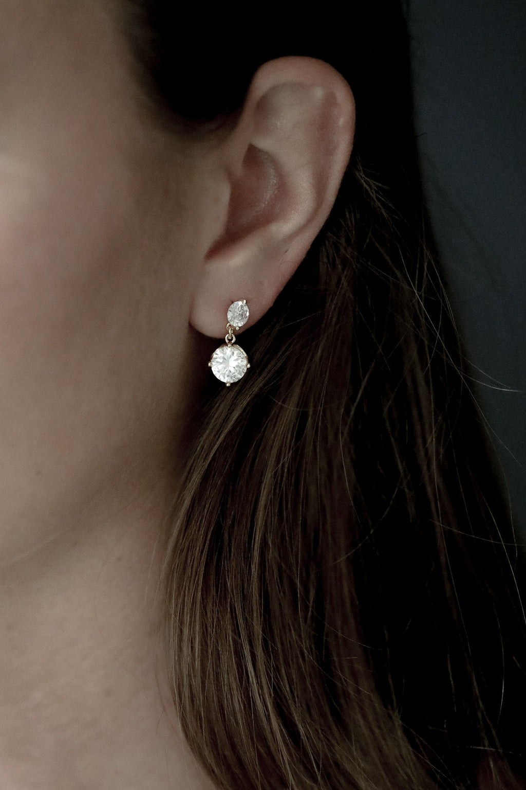 Micro Crystal Double Drop Earrings