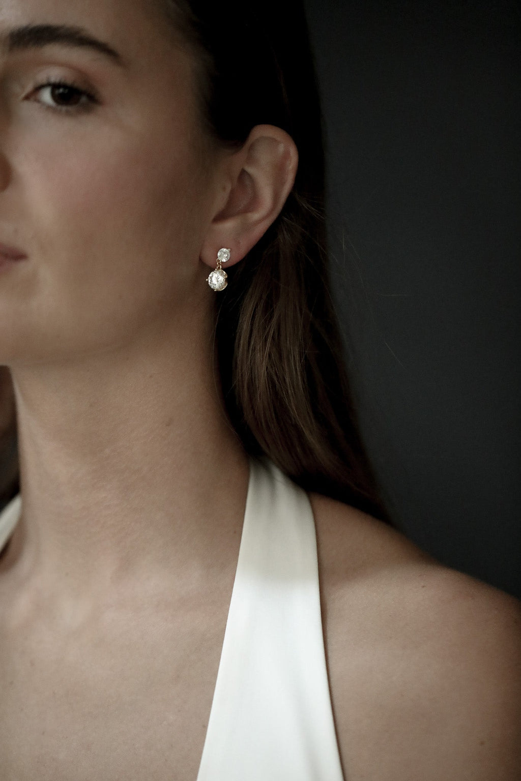 Micro Crystal Double Drop Earrings